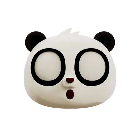 Cute Panda Scared Emoji  3D Icon
