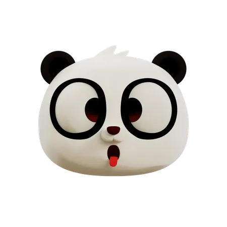 Cute Panda Tongue Emoji  3D Icon