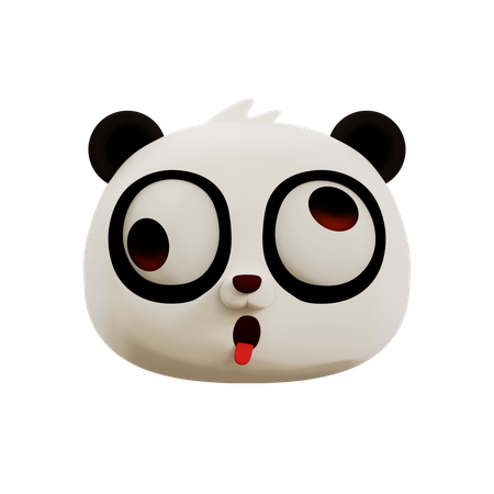 Cute Panda Ugly Face Emoji  3D Icon