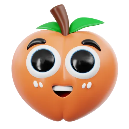 Cute Peach Emoji  3D Icon