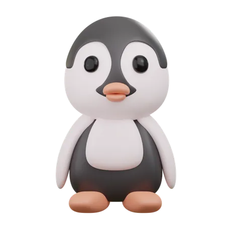 Cute Penguin  3D Icon