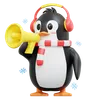 Cute Penguin Bring Megaphone