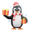 Cute Penguin Bring Some Giftboxs