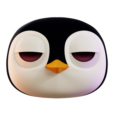 Cute Penguin Feeling Bored  3D Icon