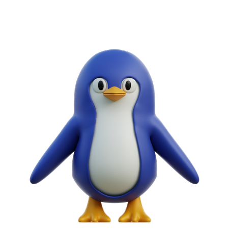 Cute Penguin Giving Standing Pose  3D Icon