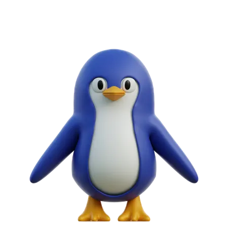 Cute Penguin Giving Standing Pose  3D Icon