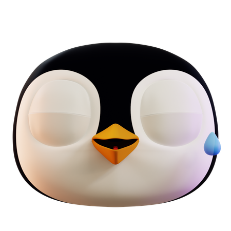 Cute Penguin Laughing  3D Icon