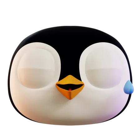 Cute Penguin Laughing  3D Icon