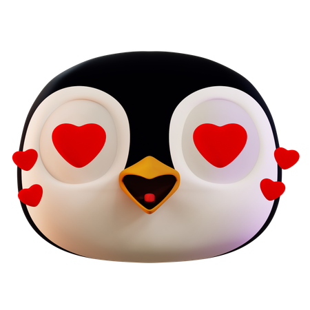 Cute Penguin Love  3D Icon