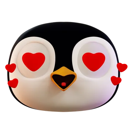 Cute Penguin Love  3D Icon