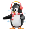 Cute Penguin Pointing To Right