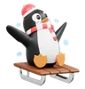 Cute Penguin Riding Sledge
