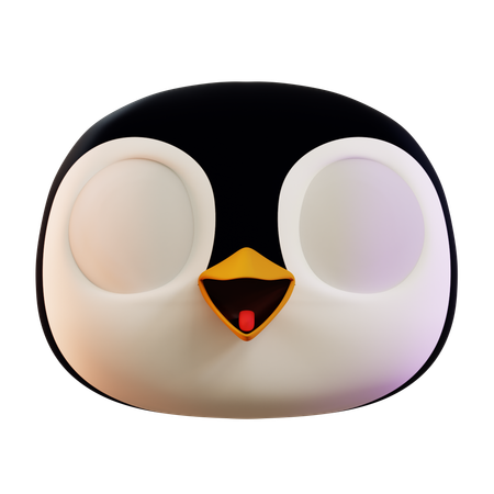 Cute Penguin Scared  3D Icon