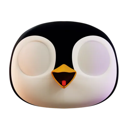 Cute Penguin Scared  3D Icon