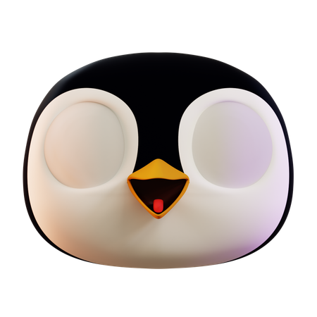 Cute Penguin Scared  3D Icon