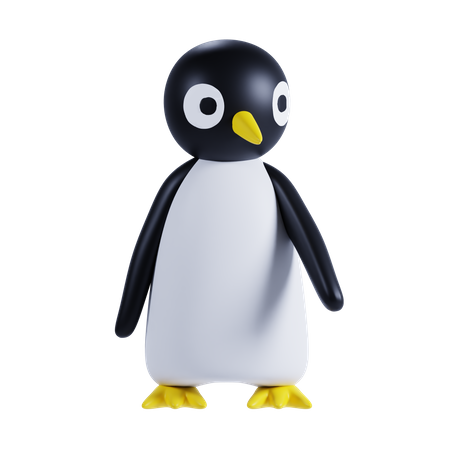 Cute Penguin Showing Something  3D Icon