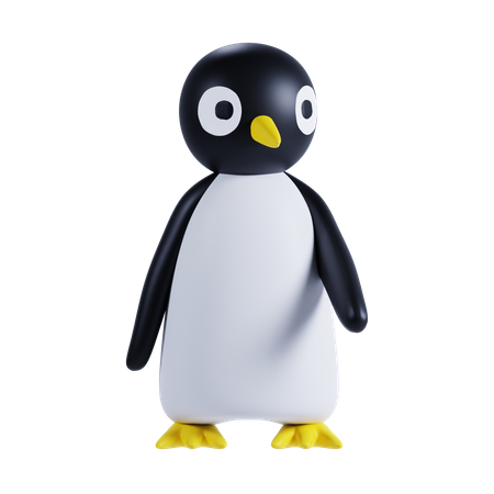 Cute Penguin Showing Something  3D Icon