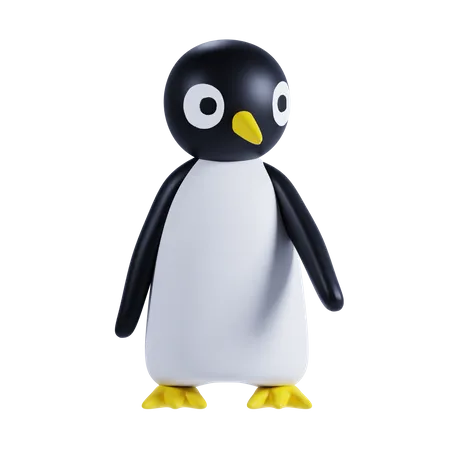 Cute Penguin Showing Something 3D Illustration