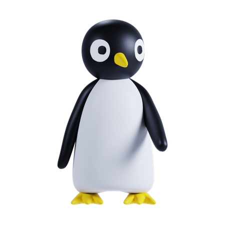 Cute Penguin Showing Something 3D Illustration