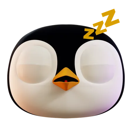 Cute Penguin Sleeping Emoji  3D Icon