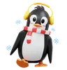 Cute Penguin Wearing Earmuffs