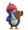Cute Penguin With Ice Cream