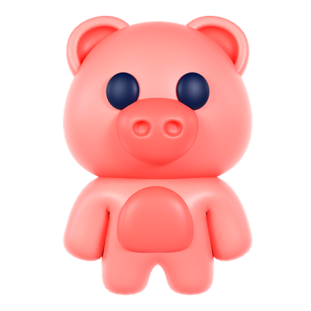 Cute Pig  3D Icon