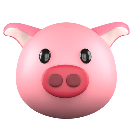 Cute Pig  3D Icon