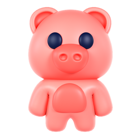 Cute Pig  3D Icon