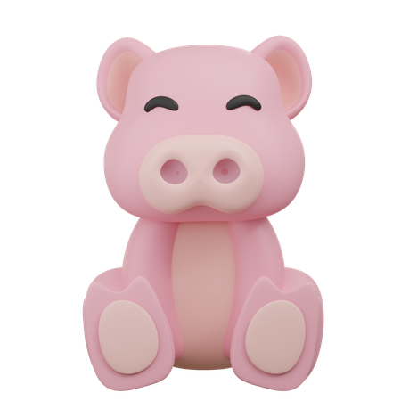 Cute Pig  3D Icon