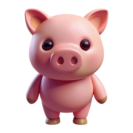 Cute Pig  3D Icon