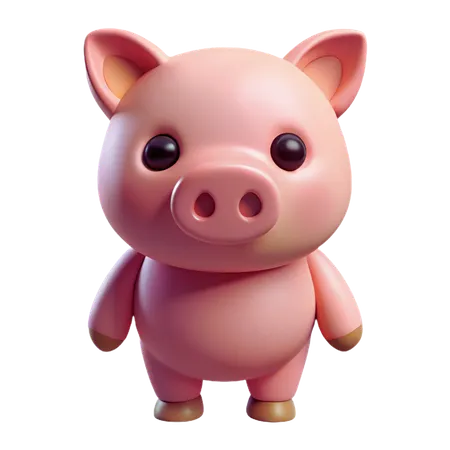 Cute Pig  3D Icon