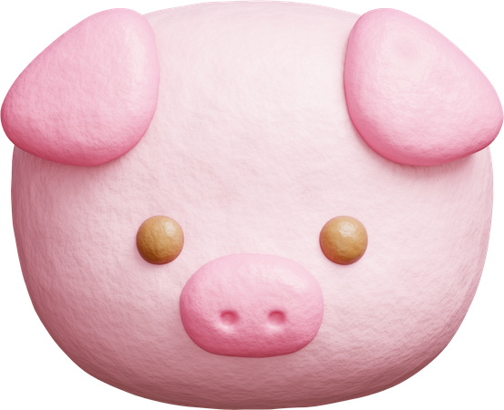 Cute Pig  3D Icon