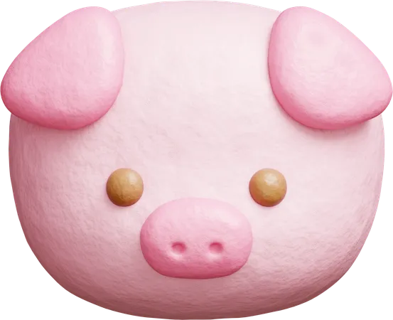 Cute Pig  3D Icon