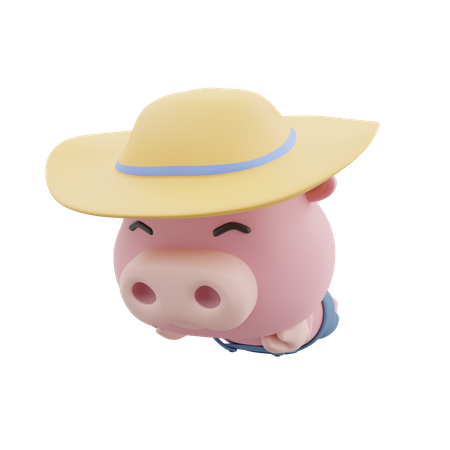 Cute Pig  3D Illustration