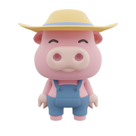 Cute Pig 3D Illustration