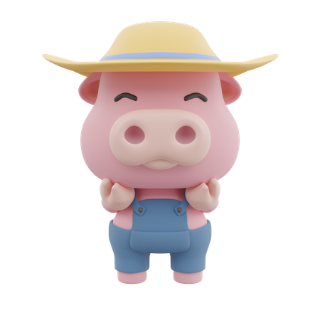 Premium Cute Pig 3D Illustration download in PNG, OBJ or Blend format