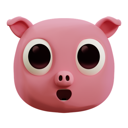 Cute Pig Happy Emoji  3D Icon