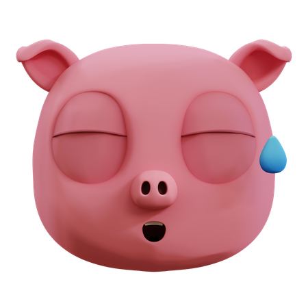 Cute Pig Laughing Emoji  3D Icon