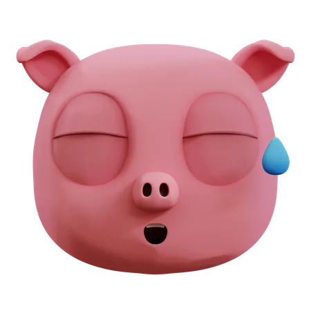 Cute Pig Laughing Emoji  3D Icon