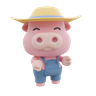 cute pig pose symbol
