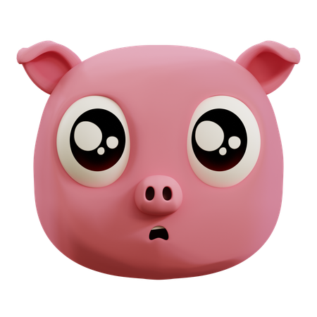 Cute Pig Sad Emoji  3D Icon