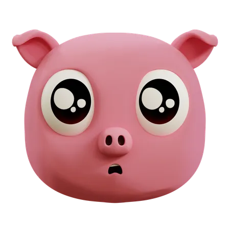 Cute Pig Sad Emoji  3D Icon
