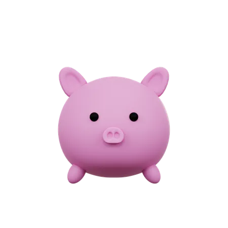 Cute Piggy  3D Icon