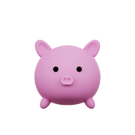 Cute Piggy  3D Icon