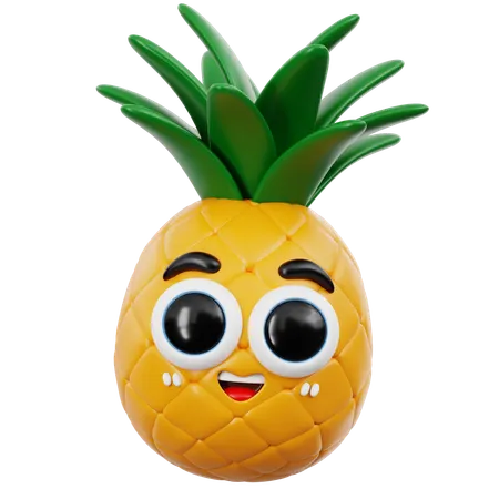 Cute Pineapple Emoji  3D Icon