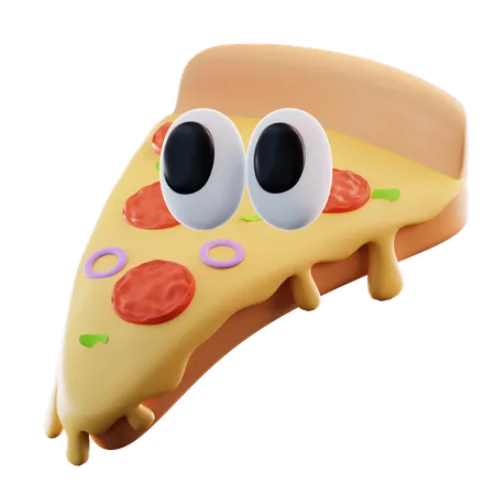 Cute Pizza  3D Icon