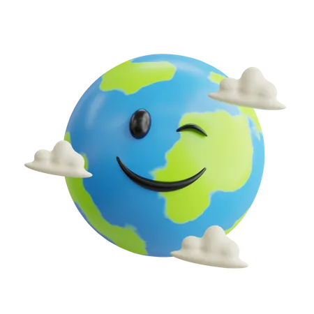 Cute Planet Earth  3D Icon