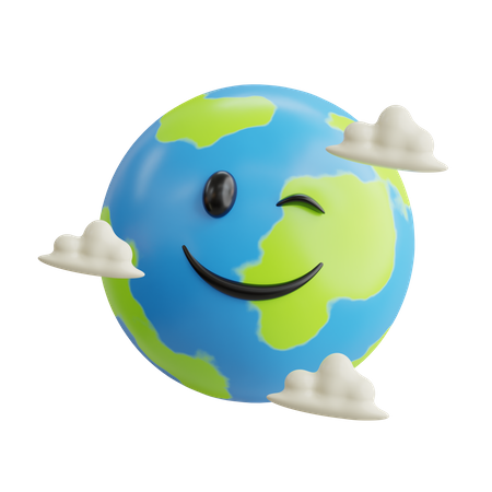 Cute Planet Earth  3D Icon
