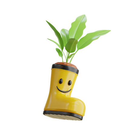 Cute Plant Boot  3D Icon